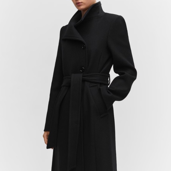 BELTED MANTECO WOOL COAT - MANGO - Picture 1 of 8